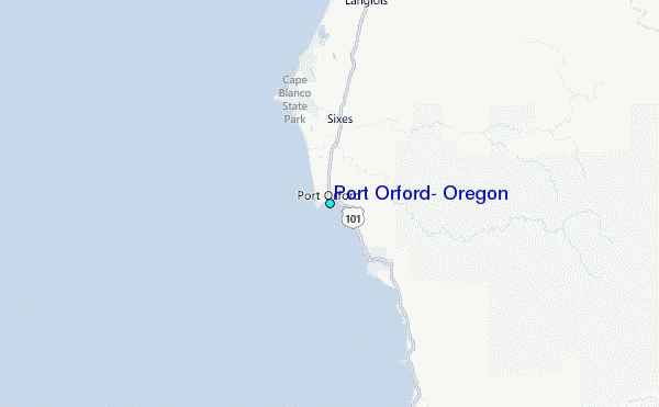 Port Orford, Oregon Tide Station Location Map