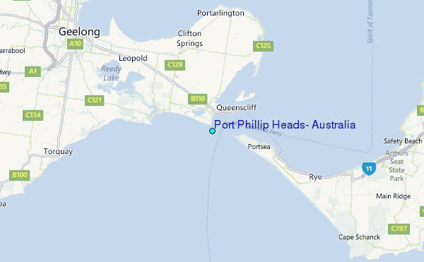 Port Phillip Heads, Australia Tide Station Location Map