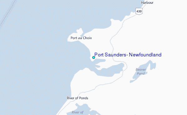 Port Saunders, Newfoundland Tide Station Location Map