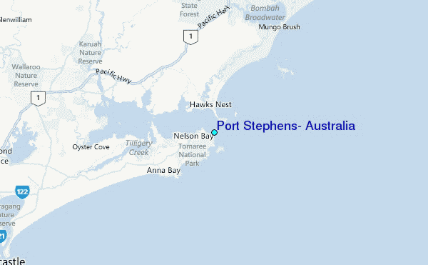 Port Stephens, Australia Tide Station Location Map