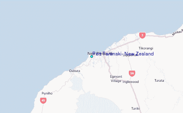 Port Taranaki, New Zealand Tide Station Location Map