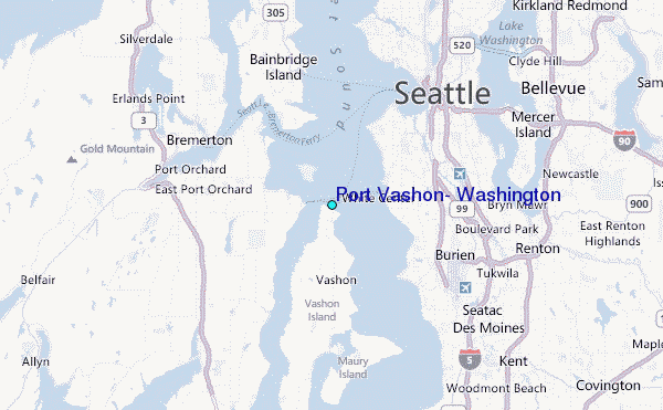 Port Vashon, Washington Tide Station Location Map