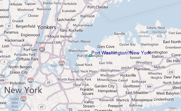 Port Washington, New York Tide Station Location Map
