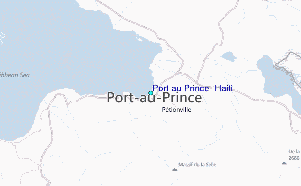 Port au Prince, Haiti Tide Station Location Map
