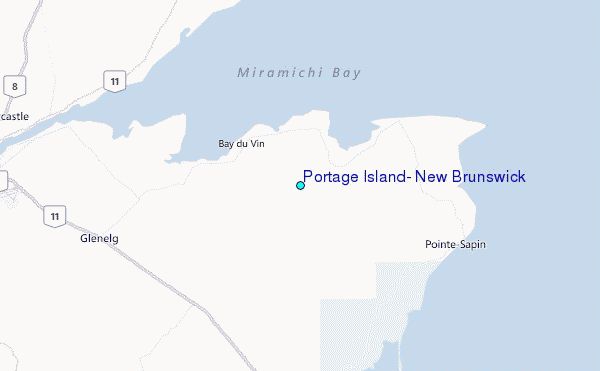 Portage Island, New Brunswick Tide Station Location Map