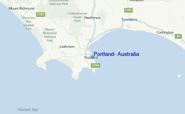 Portland, Australia Tide Station Location Map