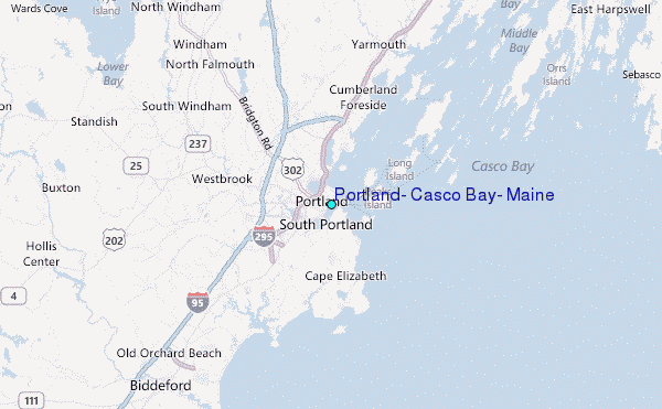 Portland, Casco Bay, Maine Tide Station Location Map