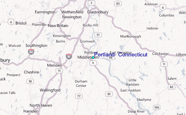 Portland, Connecticut Tide Station Location Map
