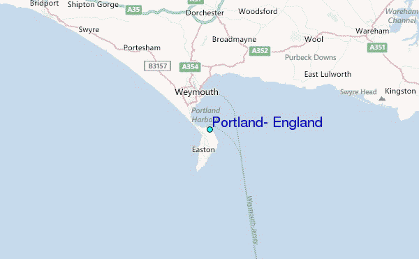 Portland, England Tide Station Location Map