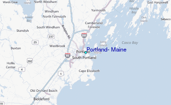 Portland, Maine Tide Station Location Map