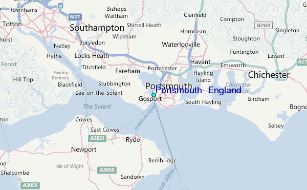Portsmouth, England Tide Station Location Map