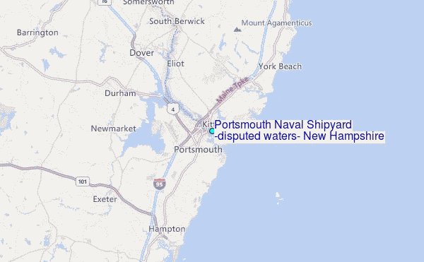 Portsmouth Naval Shipyard (disputed waters), New Hampshire Tide Station Location Map