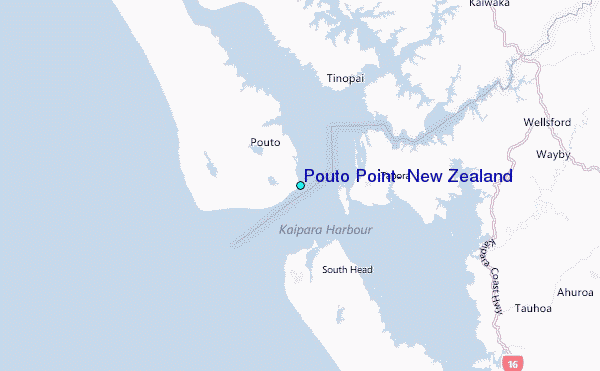 Pouto Point, New Zealand Tide Station Location Map