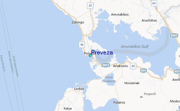 Preveza Tide Station Location Map
