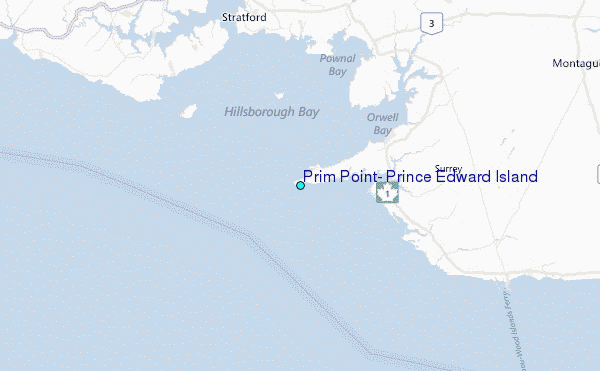 Prim Point, Prince Edward Island Tide Station Location Map