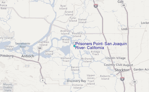 Prisoners Point, San Joaquin River, California Tide Station Location Map