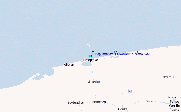 Progreso, Yucatan, Mexico Tide Station Location Map