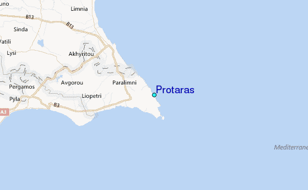 Protaras Tide Station Location Map