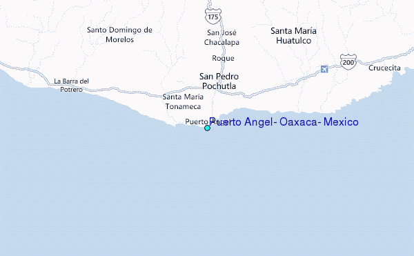 Puerto Angel, Oaxaca, Mexico Tide Station Location Map