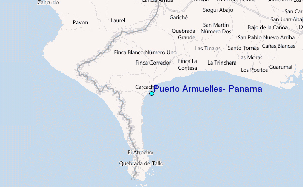 Puerto Armuelles, Panama Tide Station Location Map