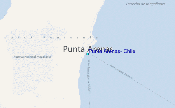 Punta Arenas, Chile Tide Station Location Map