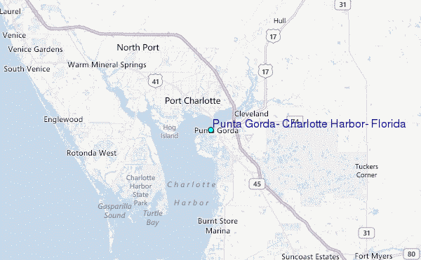 Punta Gorda, Charlotte Harbor, Florida Tide Station Location Map