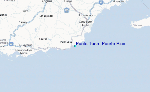 Punta Tuna, Puerto Rico Tide Station Location Map