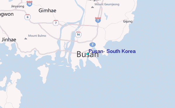 Pusan, South Korea Tide Station Location Map