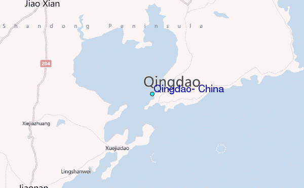 Qingdao, China Tide Station Location Map