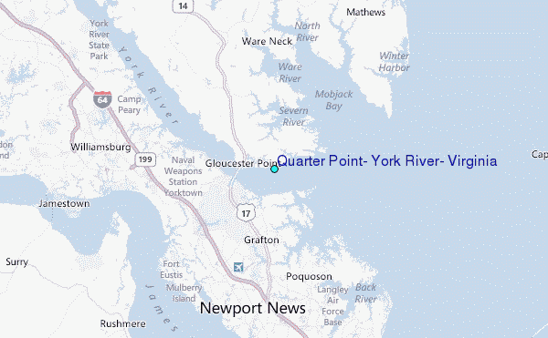 Quarter Point, York River, Virginia Tide Station Location Map