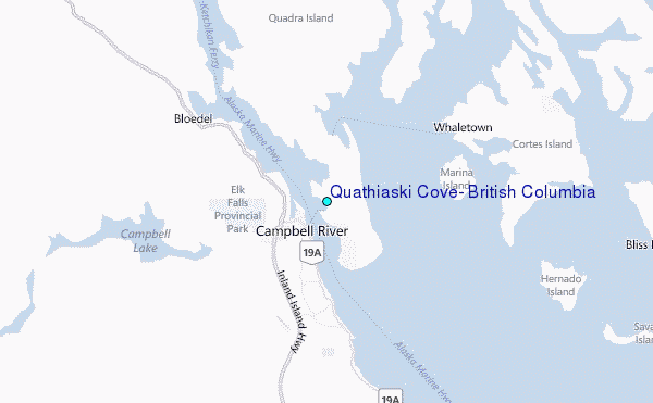 Quathiaski Cove, British Columbia Tide Station Location Map