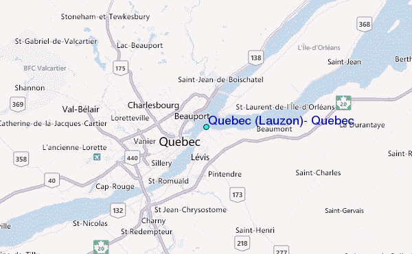 Quebec (Lauzon), Quebec Tide Station Location Map