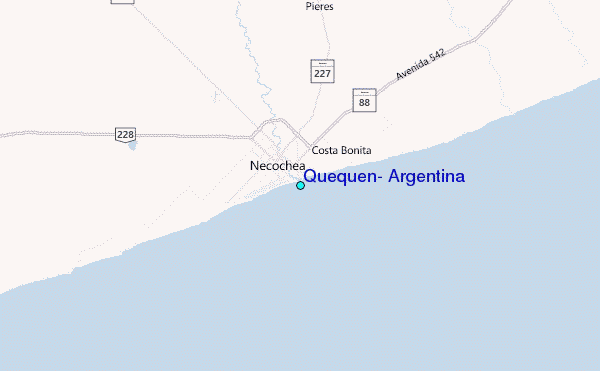 Quequen, Argentina Tide Station Location Map