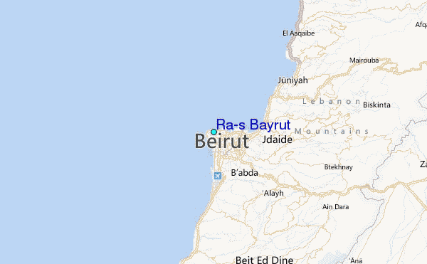 Ra's Bayrut Tide Station Location Map