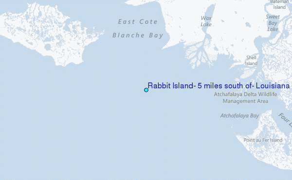 Rabbit Island, 5 miles south of, Louisiana Tide Station Location Map