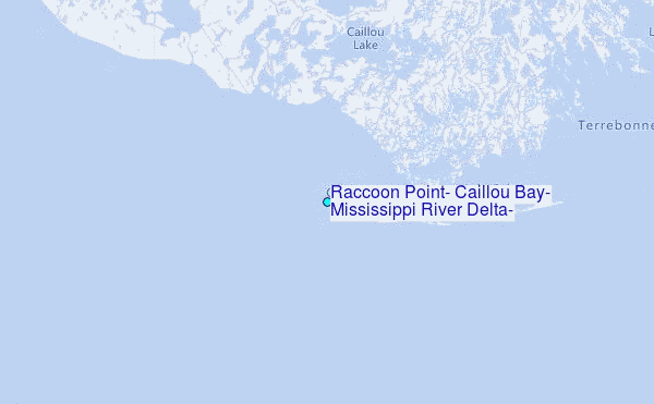 Raccoon Point, Caillou Bay, Mississippi River Delta, Louisiana Tide Station Location Map