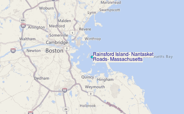 Rainsford Island, Nantasket Roads, Massachusetts Tide Station Location Map
