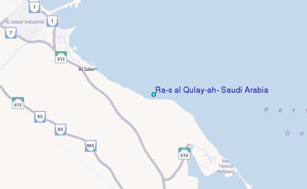 Ra's al Qulay`ah, Saudi Arabia Tide Station Location Map