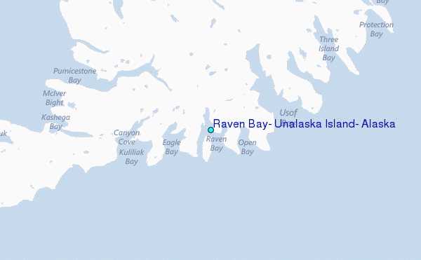 Raven Bay, Unalaska Island, Alaska Tide Station Location Map