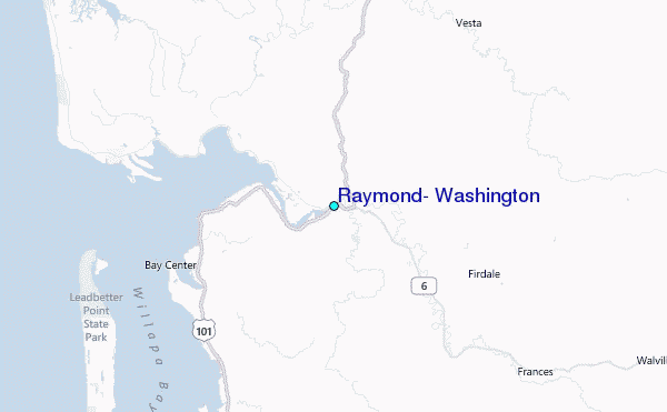 Raymond, Washington Tide Station Location Map