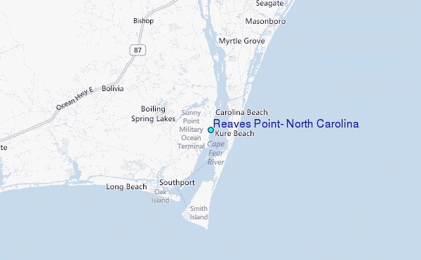 Reaves Point, North Carolina Tide Station Location Map