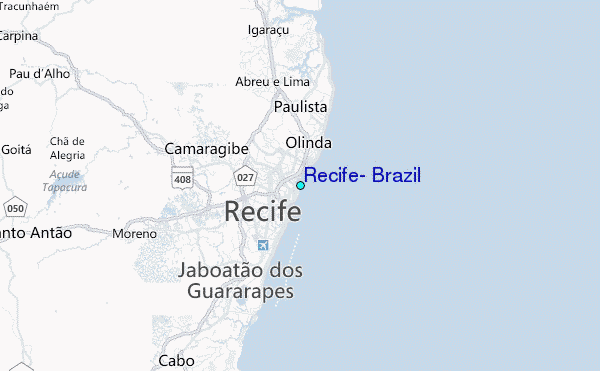 Recife, Brazil Tide Station Location Map