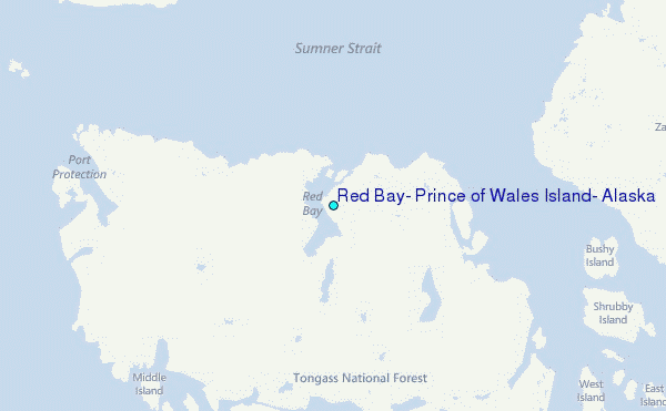 Red Bay, Prince of Wales Island, Alaska Tide Station Location Map