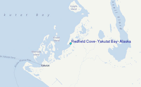 Redfield Cove, Yakutat Bay, Alaska Tide Station Location Map