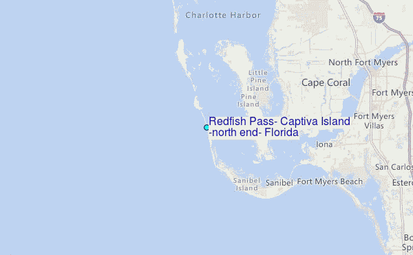 Redfish Pass, Captiva Island (north end), Florida Tide Station Location Map