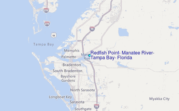 Redfish Point, Manatee River, Tampa Bay, Florida Tide Station Location Map