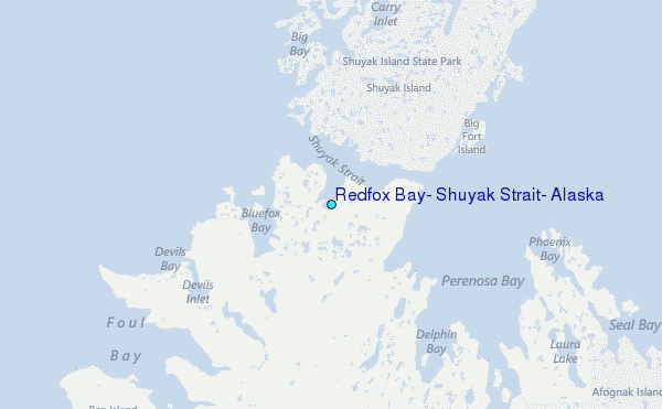 Redfox Bay, Shuyak Strait, Alaska Tide Station Location Map