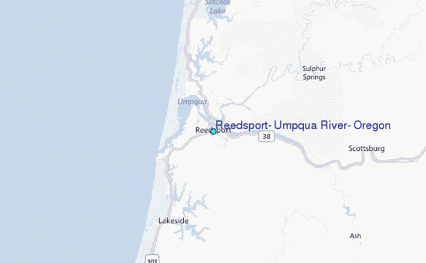 Reedsport, Umpqua River, Oregon Tide Station Location Map
