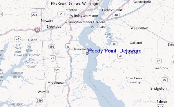 Reedy Point, Delaware Tide Station Location Map