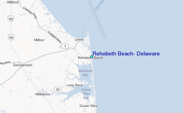 Rehoboth Beach, Delaware Tide Station Location Map